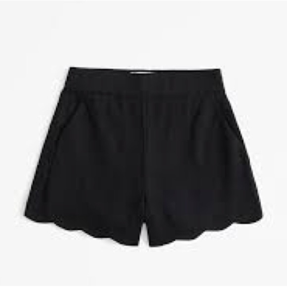 Abercrombie & Fitch Black High-Waist Scallop Hem Shorts